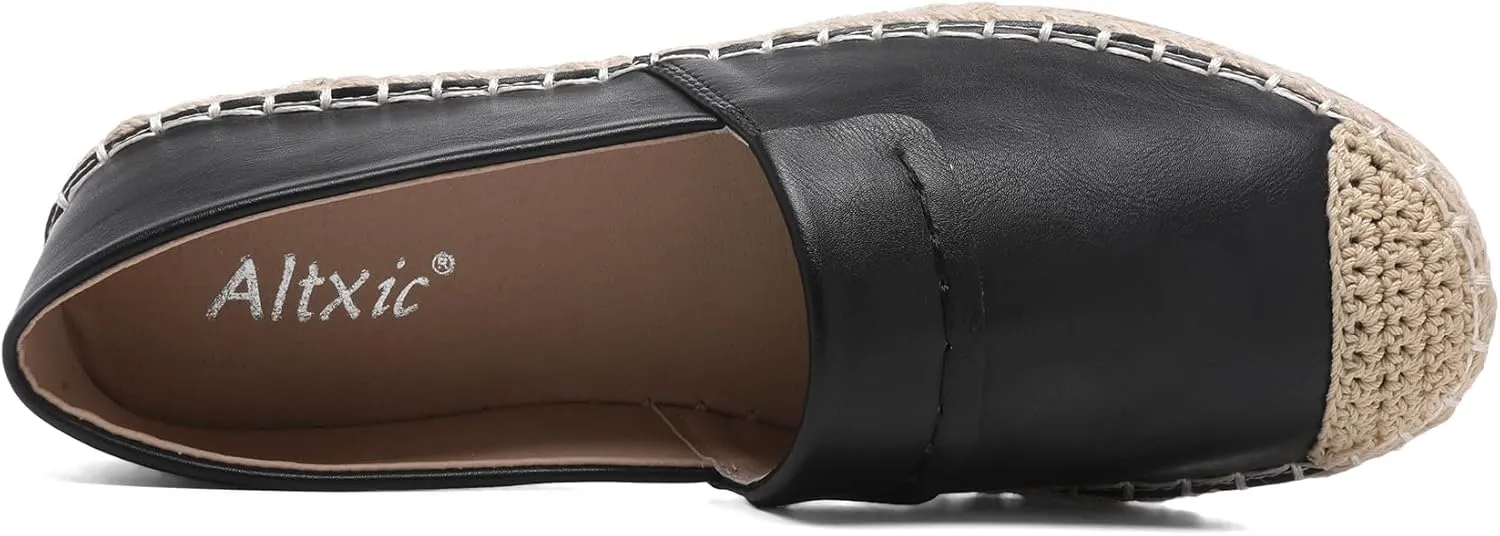 Altxic Women's Cap-Toe Classic Comfortable Slip on Lightweight Casual Espadrilles Loafer Flat