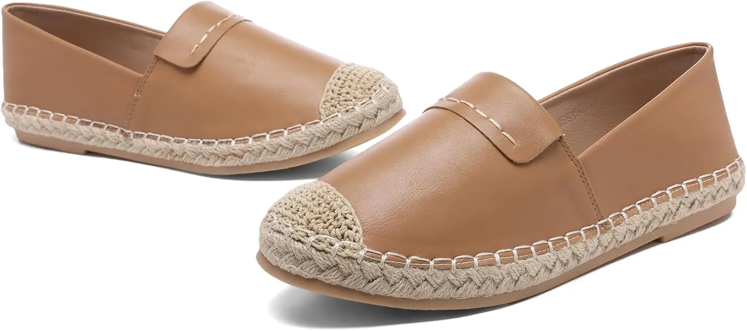Altxic Women's Cap-Toe Classic Comfortable Slip on Lightweight Casual Espadrilles Loafer Flat