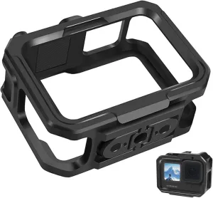 Aluminium Protective Case for GoPro Hero 13/12/11/10/9, Durable Hard Frame Cases Protector, Strong Metal Housing Frame Video Cage with Magnetic Fingers and Sliding Cover