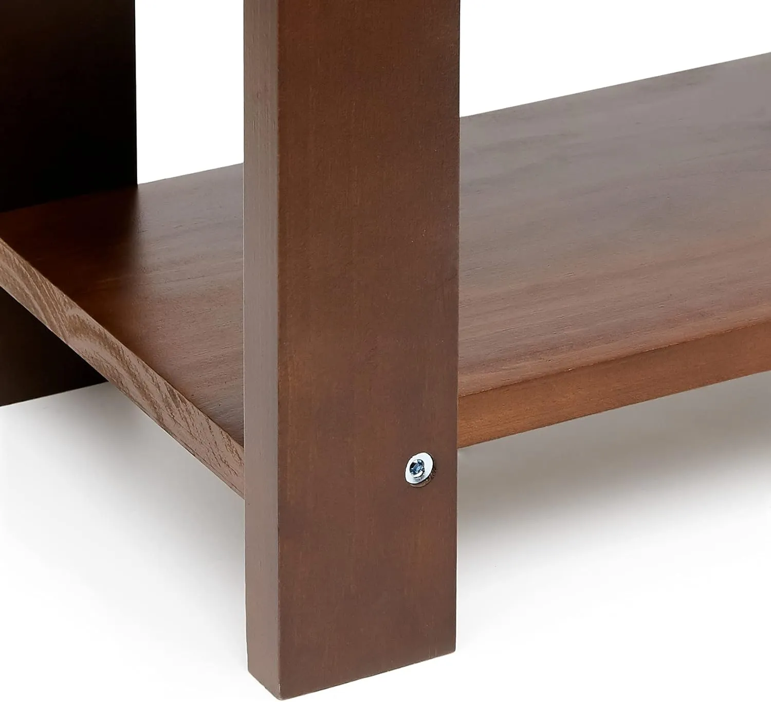 Amazon Basics Solid Pine Wood Entryway Shoe Rack Bench, Espresso, 10.4" D x 27.56" W x 17.72" H