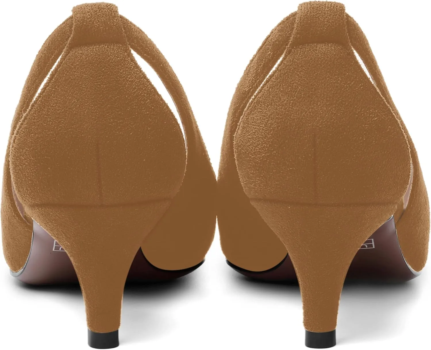 AMBELIGHT Womens Slip On Suede Pointed Toe Casual Office Kitten Low Heel Pumps Shoes 2 Inch