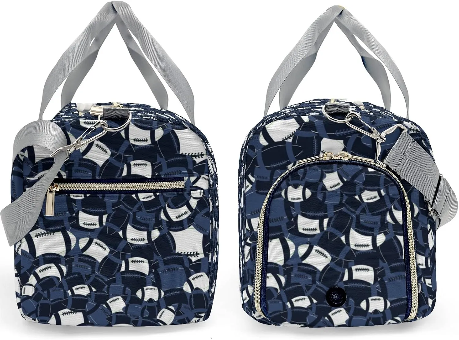 American Football Navy White Shoe Bag Travel Bag Duffel Bag Adjustable Shoulder Strap Perform Training for Women Men