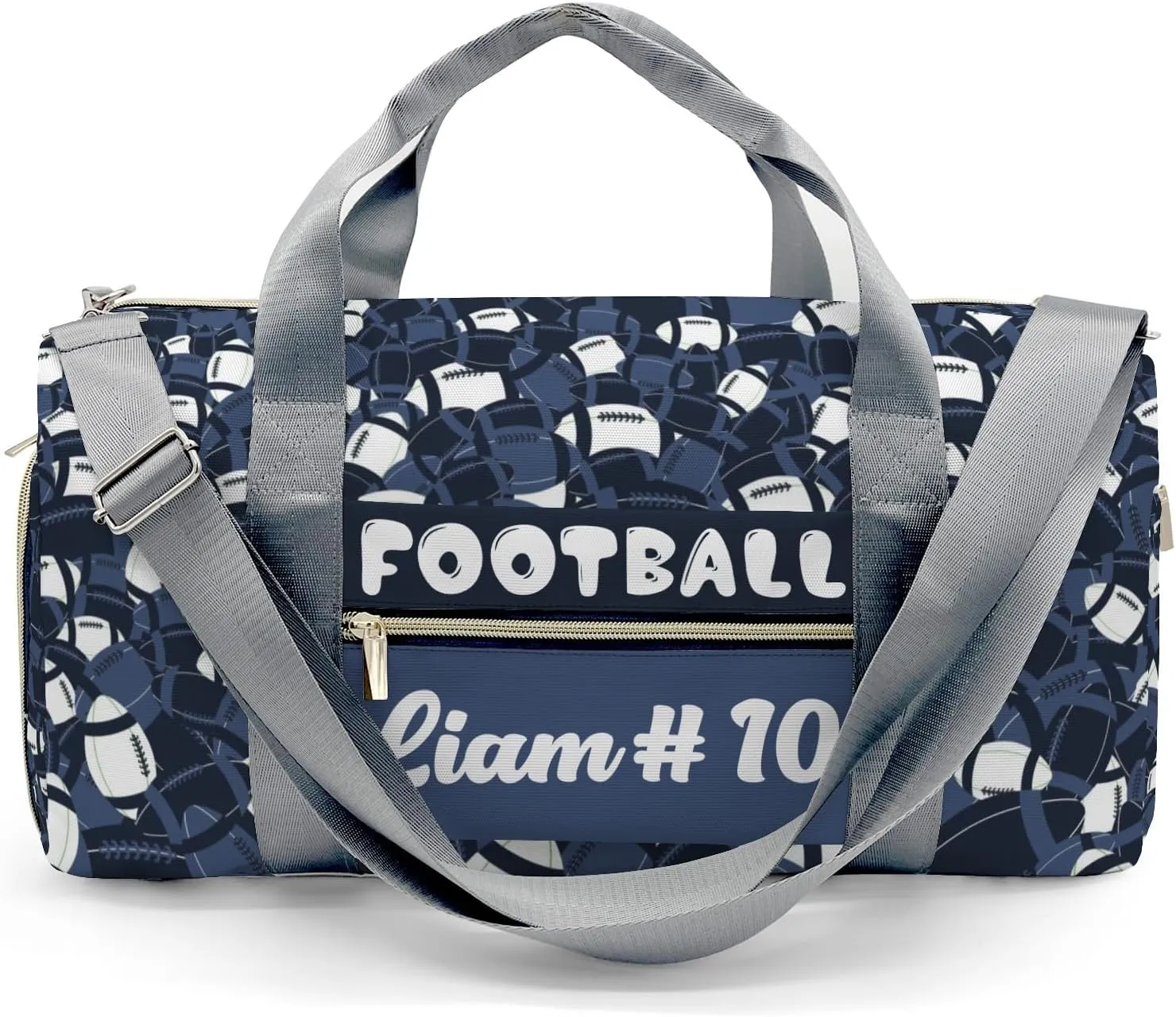 American Football Navy White Shoe Bag Travel Bag Duffel Bag Adjustable Shoulder Strap Perform Training for Women Men