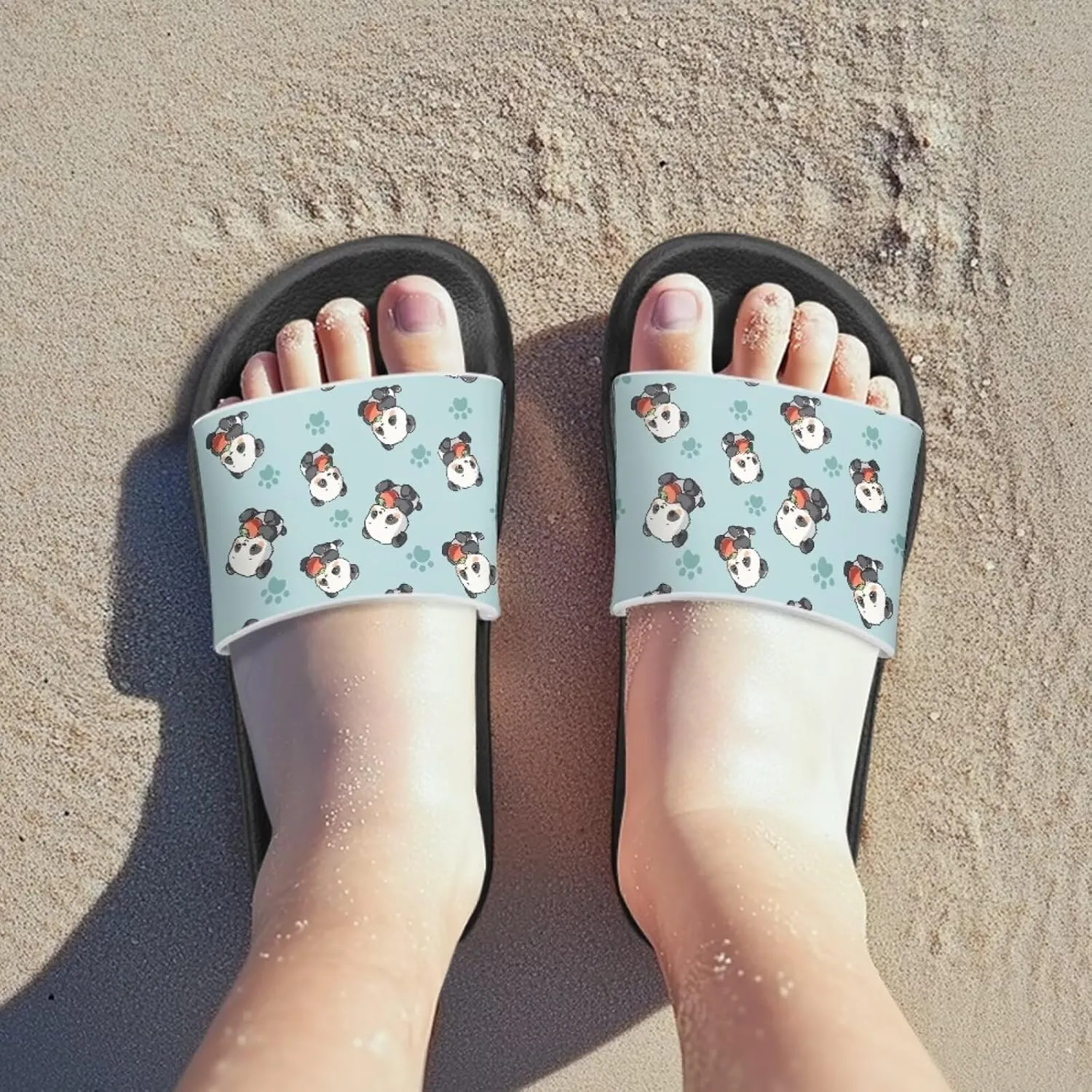 Animal Pattern Sandals House Slides Children's Cozy Pillow Slippers Soft Non-Slip for Beach Pool Bathroom
