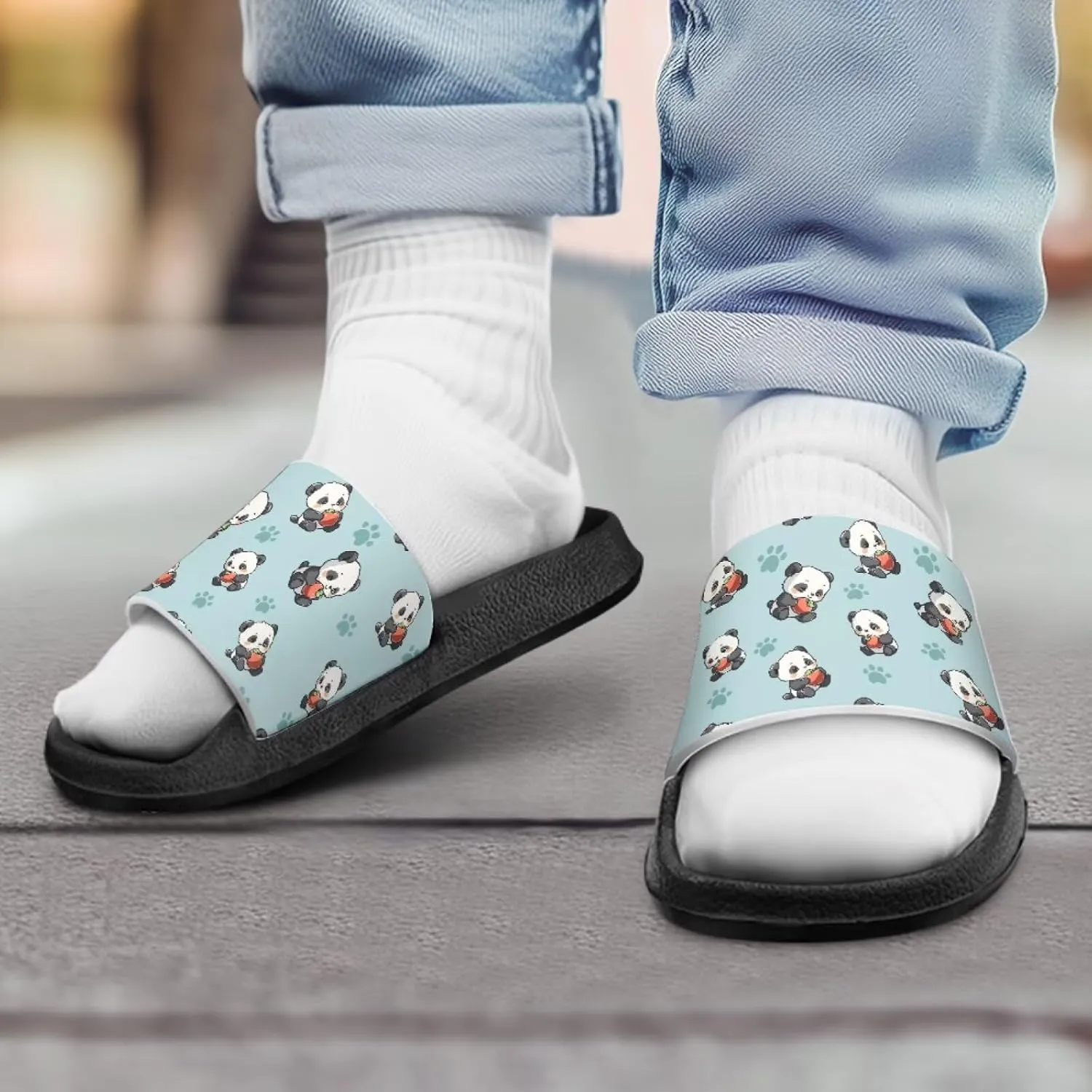 Animal Pattern Sandals House Slides Children's Cozy Pillow Slippers Soft Non-Slip for Beach Pool Bathroom