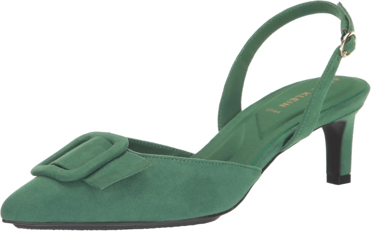 Anne Klein Womens Infinity Faux Suede Kitten Heel Slingback Heels