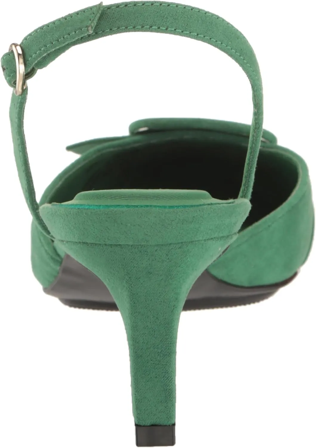 Anne Klein Womens Infinity Faux Suede Kitten Heel Slingback Heels