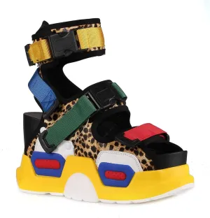 Anthony Wang Platform Women's Buckle Sandals-Mulberry-01