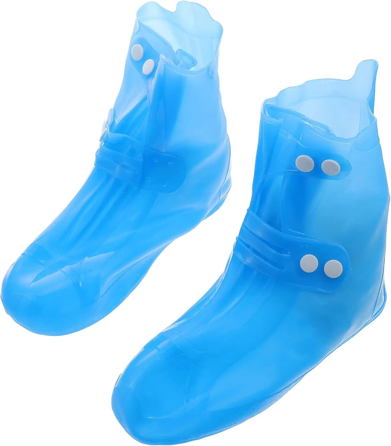 Anti-slip Waterproof Shoe Covers Thickened Pvc Covers Button Design Waterproof Shoes Protectors Double Breasted for Rainproof Snowproof Oilproof
