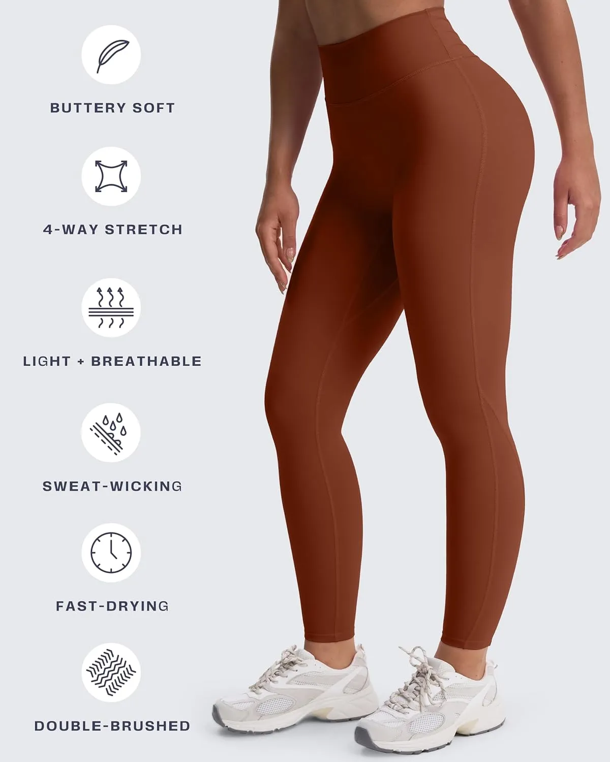 Aoxjox High Waisted Workout Leggings for Women Trinity Yoga Pants 26.5"