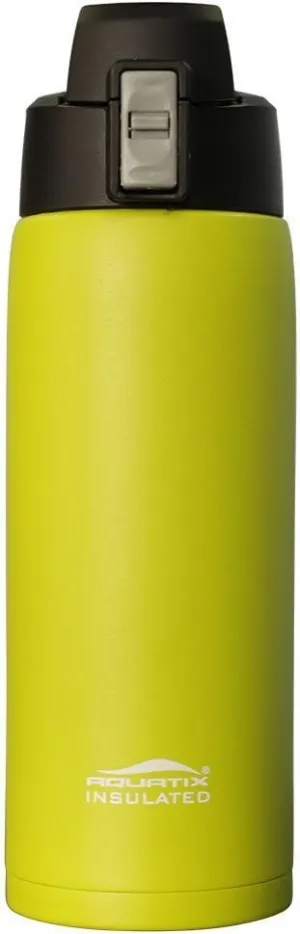 Aquatix (Vapor Lime, 21 Ounce) Yellow Light Green Pure Stainless Steel Double Wall Vacuum Insulated Sports Water Bottle with Convenient Flip Top - Keeps Drinks Cold for 24 Hours, Hot for 6 Hours
