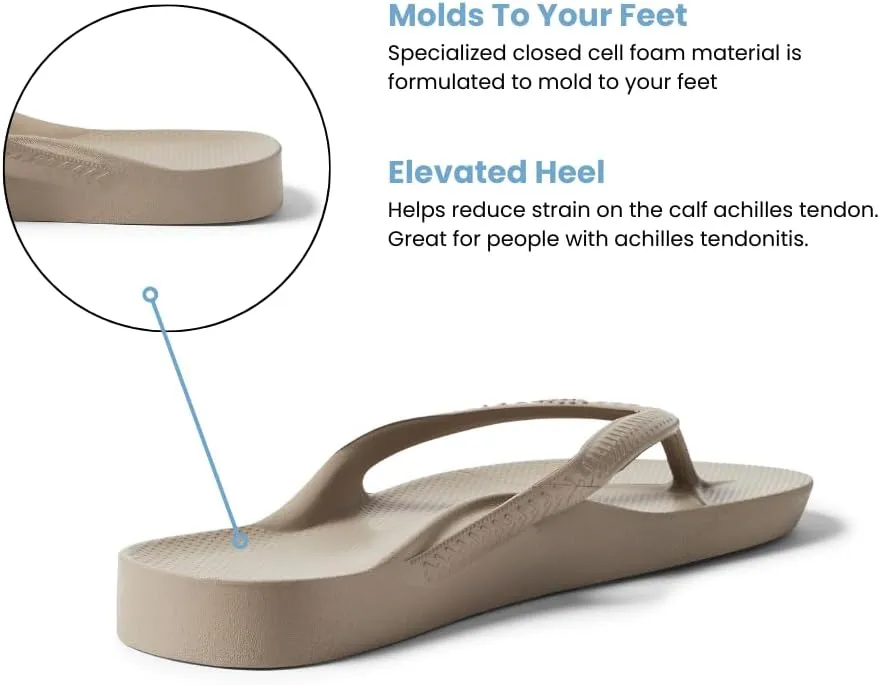 Archies Arch Support Flip Flops for Men & Women – Orthotic Sandals for Plantar Fasciitis Relief – Lightweight, Cushioning, Shock-Absorbing Thong Sandals for Walking, Foot Pain & All-Day Comfort