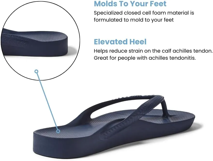 Archies Arch Support Flip Flops for Men & Women – Orthotic Sandals for Plantar Fasciitis Relief – Lightweight, Cushioning, Shock-Absorbing Thong Sandals for Walking, Foot Pain & All-Day Comfort