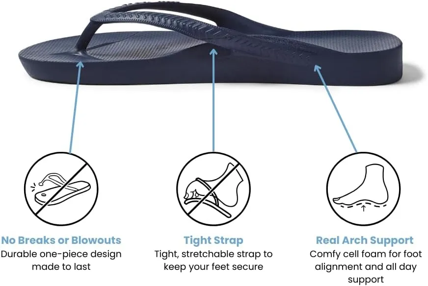 Archies Arch Support Flip Flops for Men & Women – Orthotic Sandals for Plantar Fasciitis Relief – Lightweight, Cushioning, Shock-Absorbing Thong Sandals for Walking, Foot Pain & All-Day Comfort