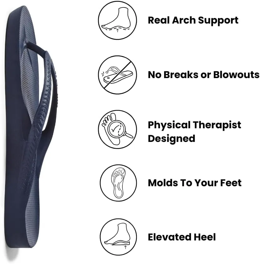 Archies Arch Support Flip Flops for Men & Women – Orthotic Sandals for Plantar Fasciitis Relief – Lightweight, Cushioning, Shock-Absorbing Thong Sandals for Walking, Foot Pain & All-Day Comfort
