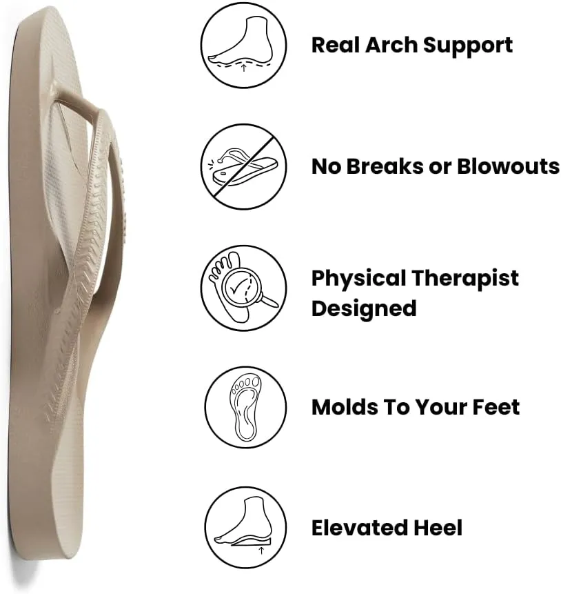 Archies Arch Support Flip Flops for Men & Women – Orthotic Sandals for Plantar Fasciitis Relief – Lightweight, Cushioning, Shock-Absorbing Thong Sandals for Walking, Foot Pain & All-Day Comfort