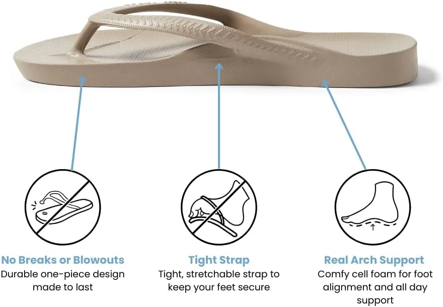 Archies Arch Support Flip Flops for Men & Women – Orthotic Sandals for Plantar Fasciitis Relief – Lightweight, Cushioning, Shock-Absorbing Thong Sandals for Walking, Foot Pain & All-Day Comfort