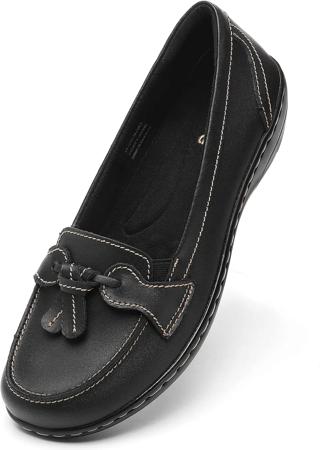 Artisure Women's Classic Comfort Leather Loafers Casual Slip-Ons Stylish Tassel Dress Shoes Cute Work Office Flats Everyday Walking Shoes