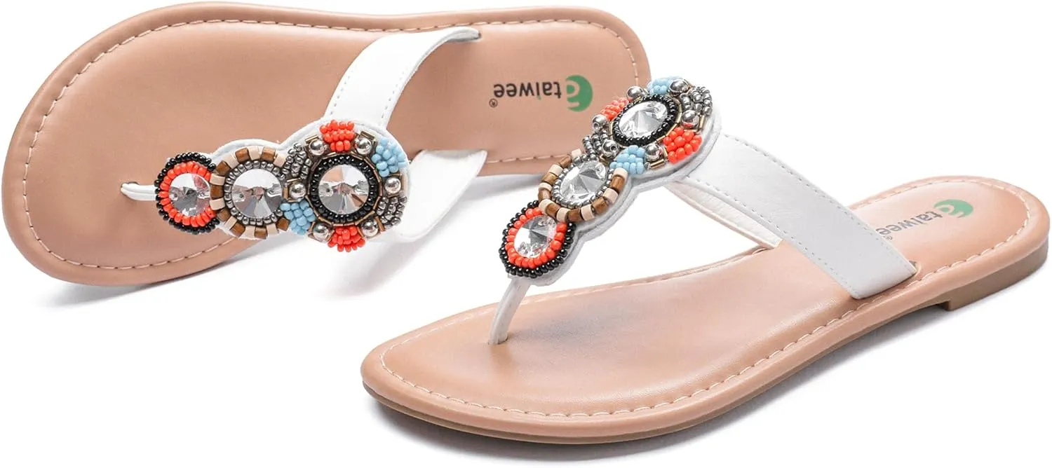 Ataiwee Women's Flat Slide Sandals - Ladies Casual Slip On Criss Cross Strap Summer Shoes.