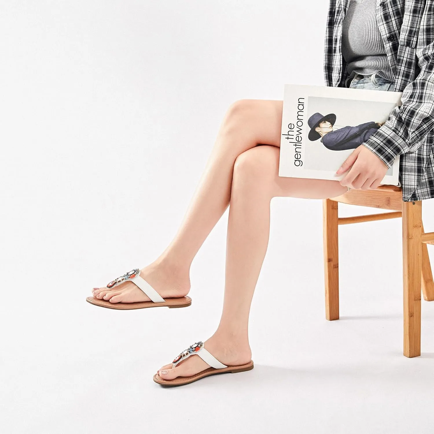 Ataiwee Women's Flat Slide Sandals - Ladies Casual Slip On Criss Cross Strap Summer Shoes.
