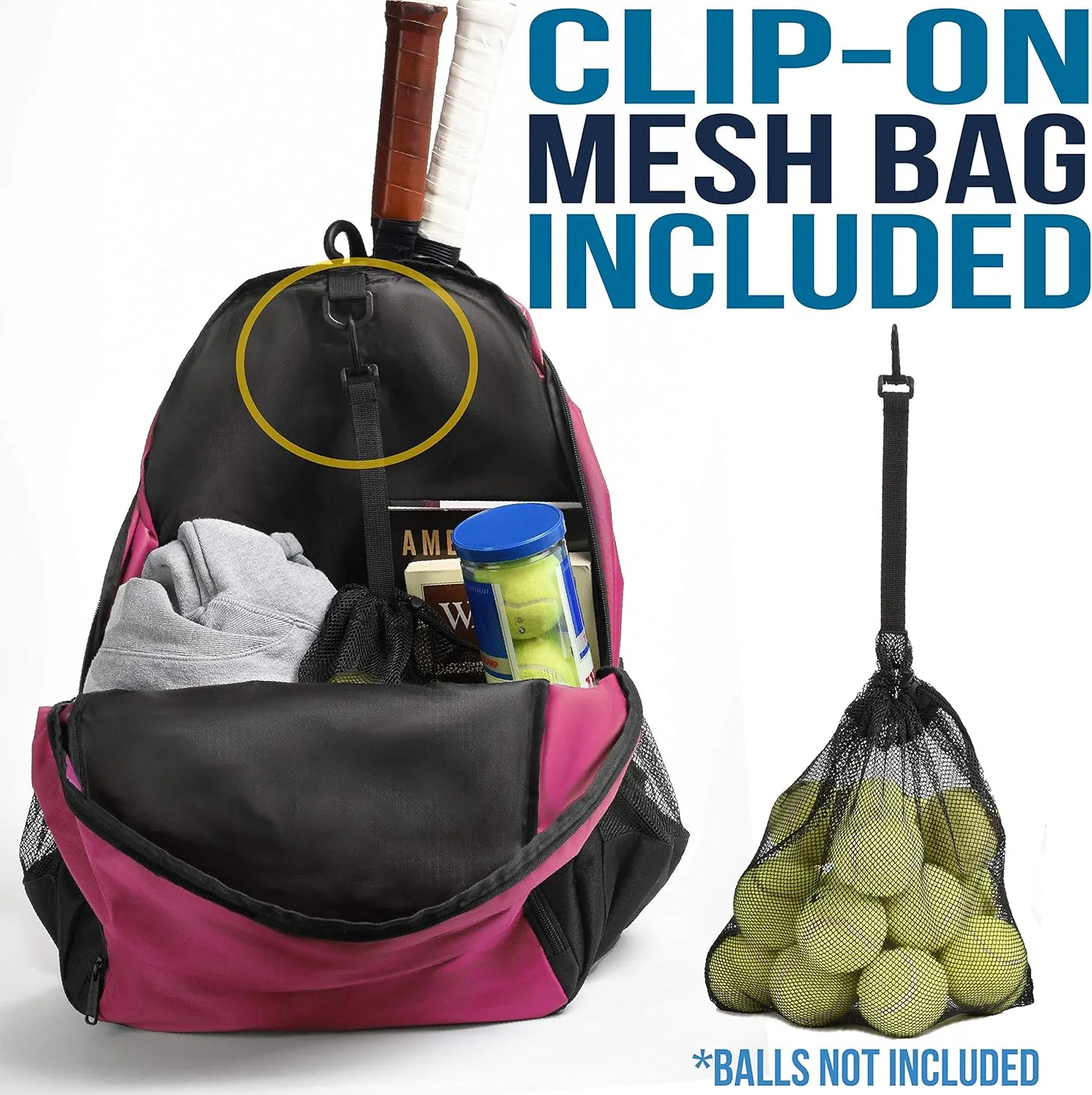 Athletico Premier Tennis Backpack - Tennis Bag Holds 2 Rackets in Padded Compartment | Separate Ventilated Shoe Compartment | Tennis Bags for Men or Women