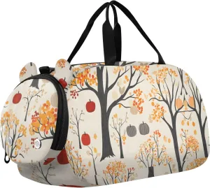 Autumn Tree Scene Youth Sports Duffel Bag with Ventilated Shoe Compartment|All-Season Lightweight Travel Gym Bag for Girls & Boys|Water-Resistant Gear Bag