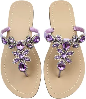 Available in 13 Colors,Rhinestone Sandals,Women's Flat Sandals,Flip Flop,Jeweled Sandals