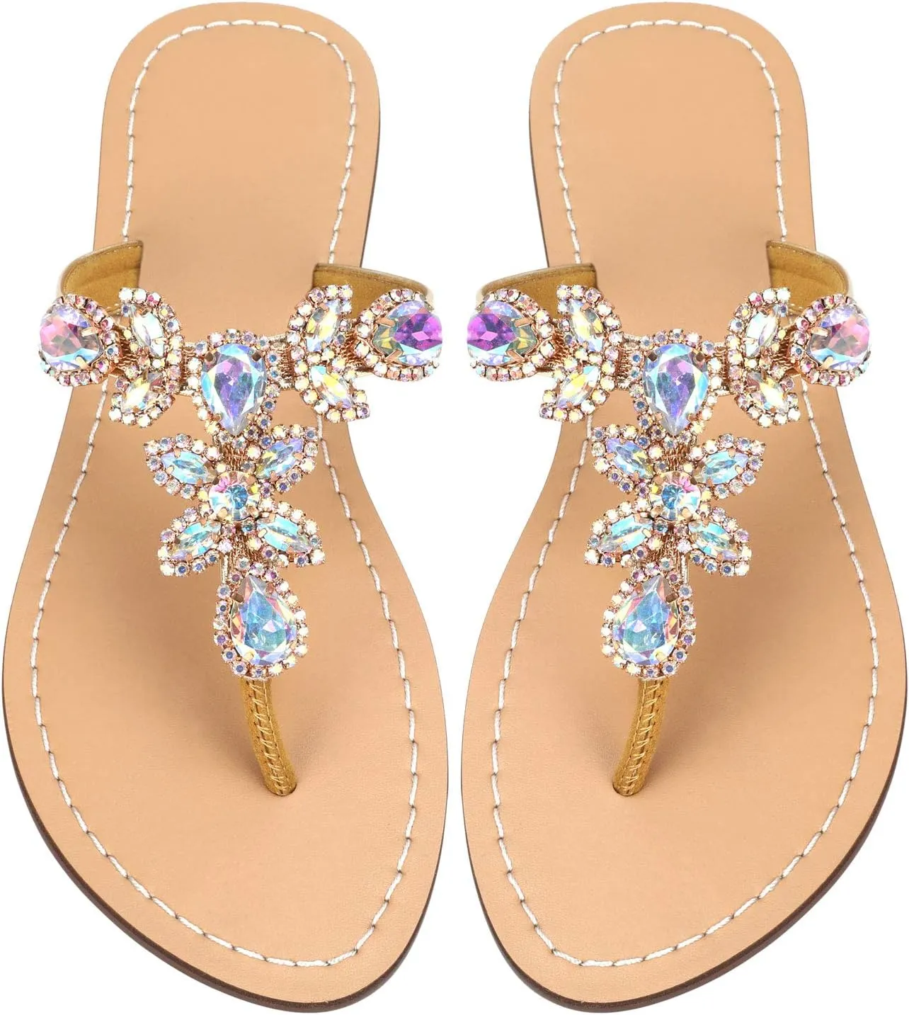 Available in 13 Colors,Rhinestone Sandals,Women's Flat Sandals,Flip Flop,Jeweled Sandals