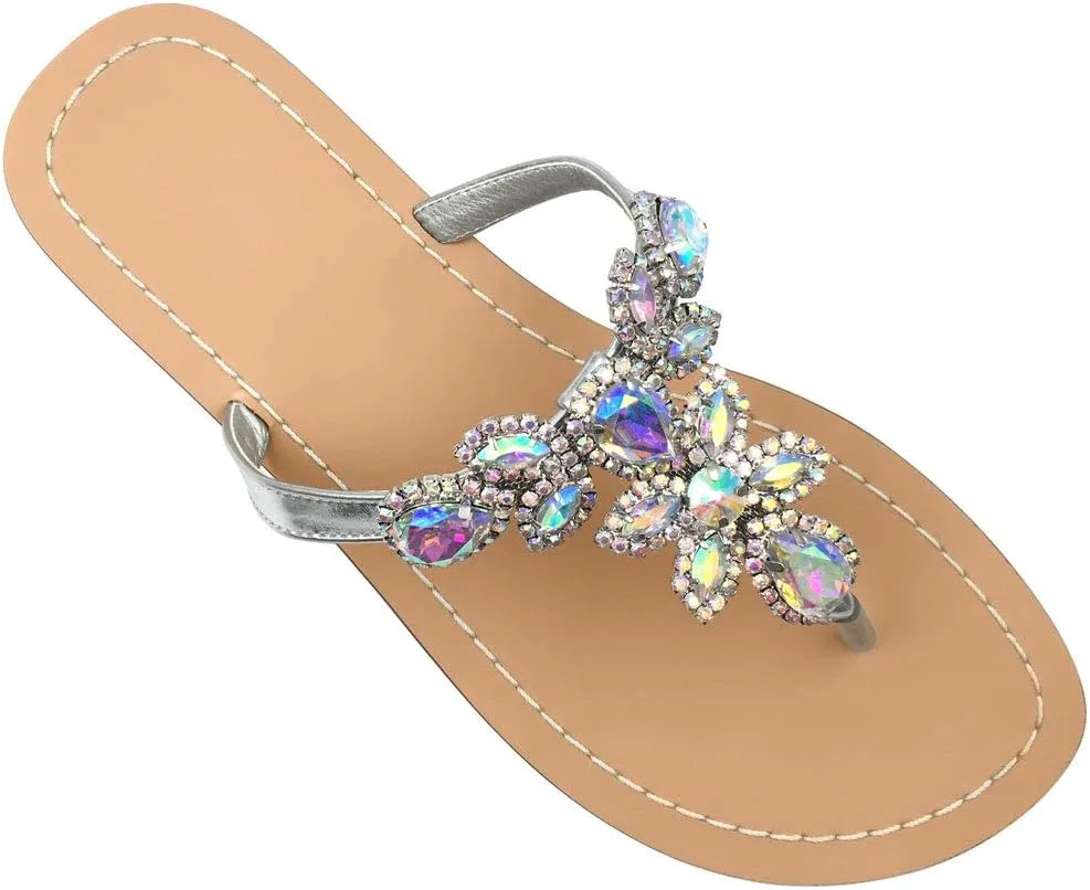 Available in 13 Colors,Rhinestone Sandals,Women's Flat Sandals,Flip Flop,Jeweled Sandals
