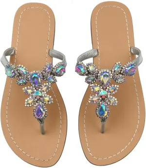 Available in 13 Colors,Rhinestone Sandals,Women's Flat Sandals,Flip Flop,Jeweled Sandals