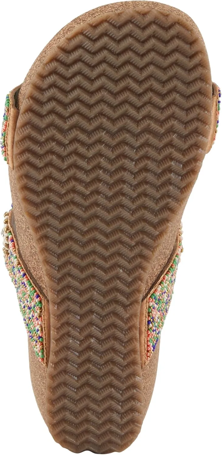 Azura Bahama Slide Sandals | Women's Footwear with Beads, Crystals & Cork Wedge
