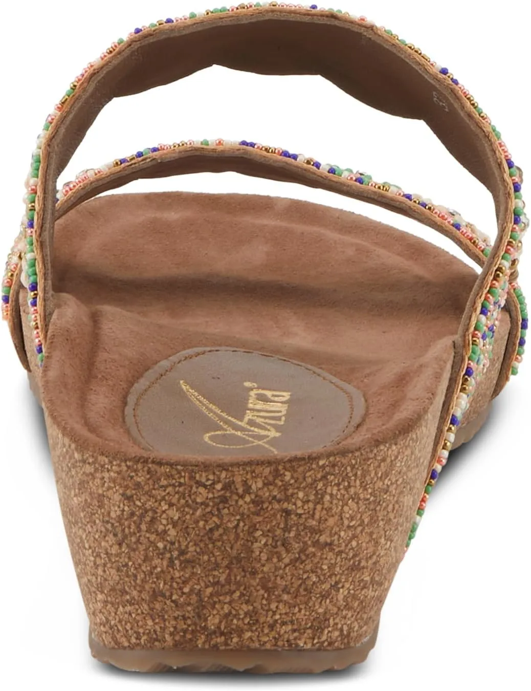 Azura Bahama Slide Sandals | Women's Footwear with Beads, Crystals & Cork Wedge