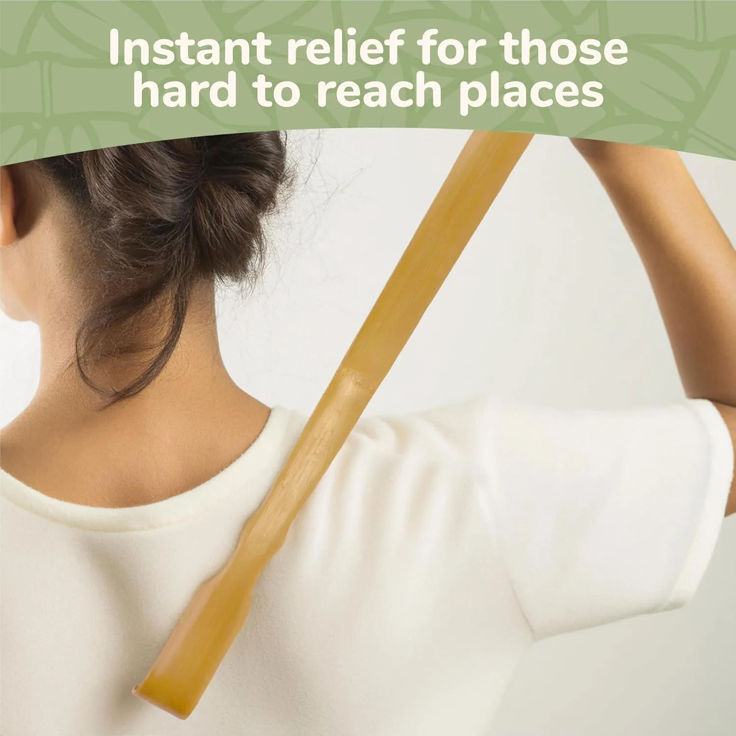 BambooMN 25 Inch Bamboo Wooden Back Scratchers Shoe Horn for Itchy Stress Relief, 6 Pieces