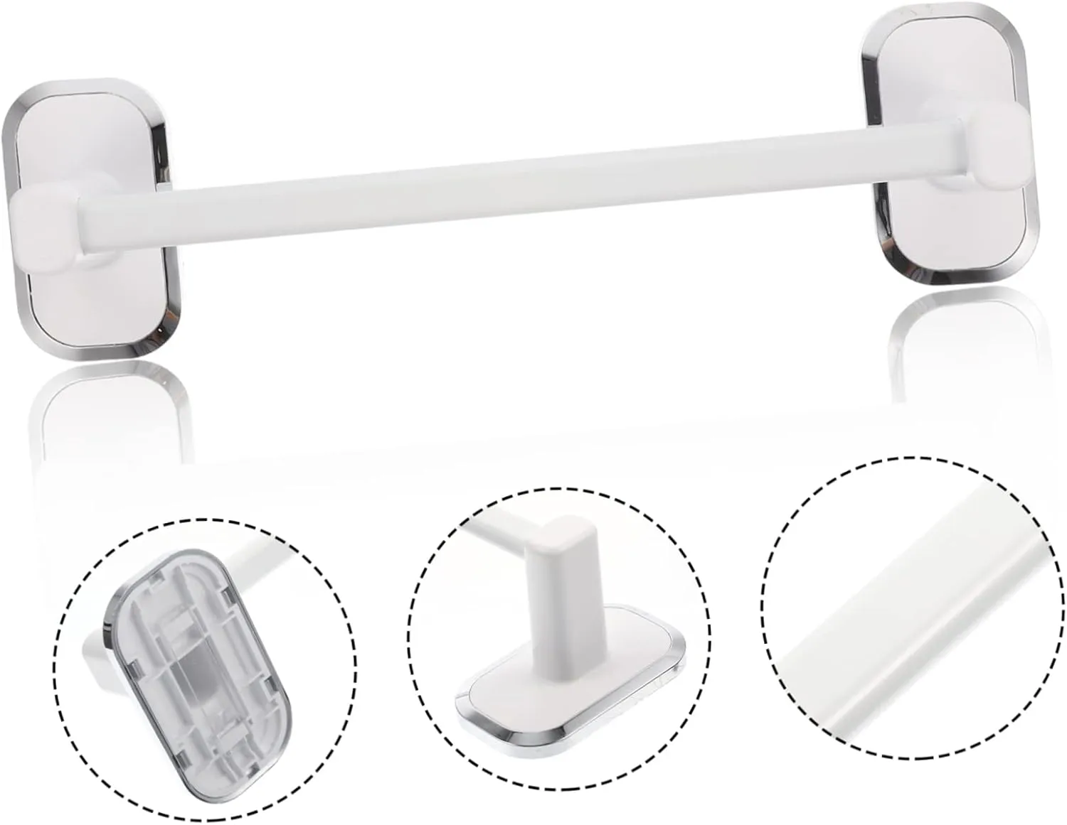 Bathroom Towel Rack Shoe Holder Wall-Mounted Storage No Hole Needed Ventilated