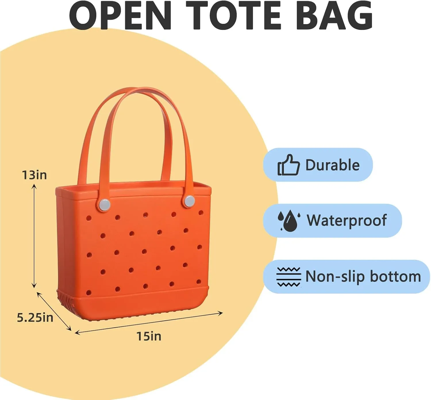 Beach Bag Rubber Small Tote Bag, Fashion Travel Bag for Women, Waterproof Handbag for Sports, Pool, Beach