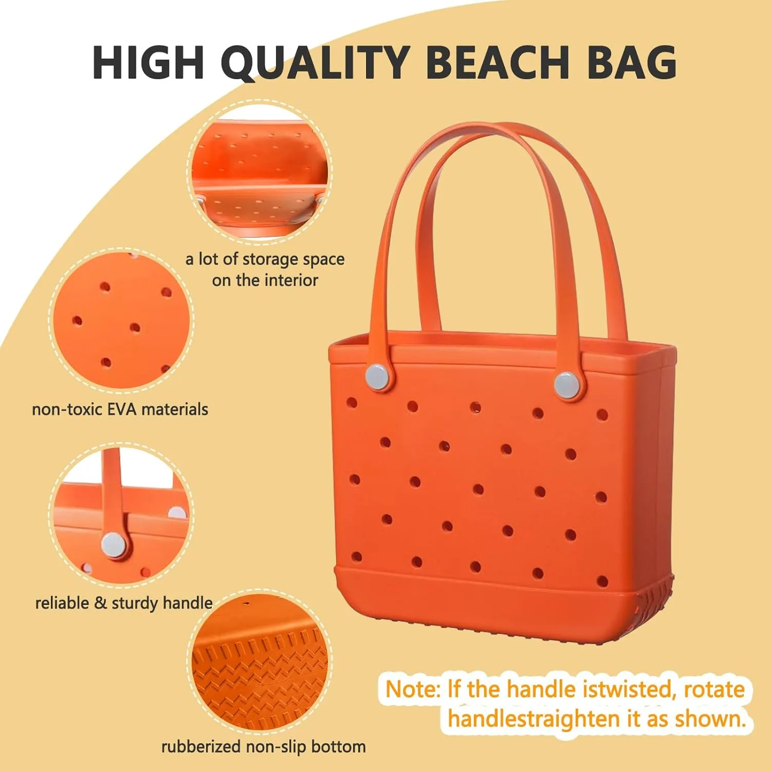 Beach Bag Rubber Small Tote Bag, Fashion Travel Bag for Women, Waterproof Handbag for Sports, Pool, Beach
