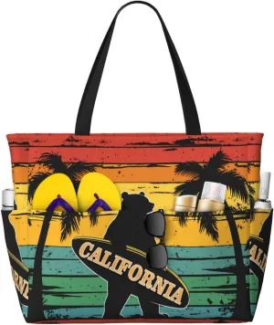 Beach Tote Bag for Women Beach Bag Waterproof and Sandproof Tote Bag with Wet Bag Large Travel Bag for Weekend Travel