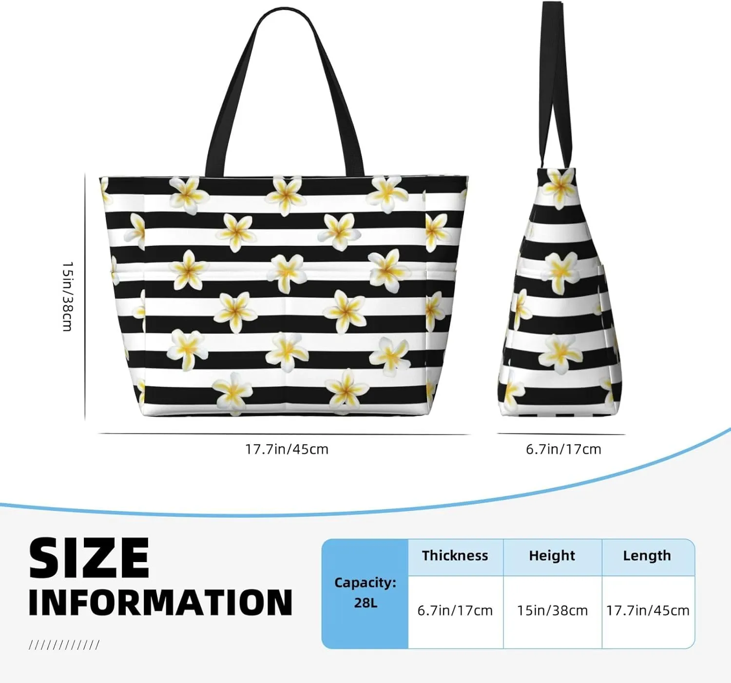 Beach Tote Bag for Women Beach Bag Waterproof and Sandproof Tote Bag with Wet Bag Large Travel Bag for Weekend Travel