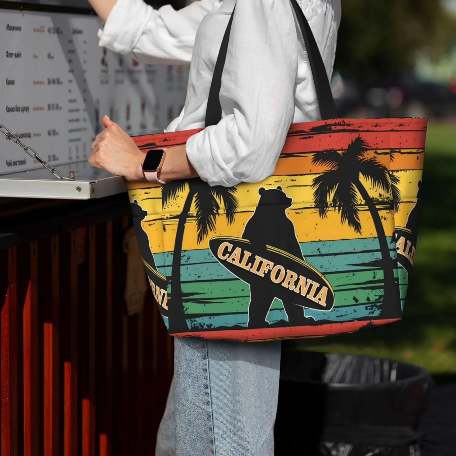 Beach Tote Bag for Women Beach Bag Waterproof and Sandproof Tote Bag with Wet Bag Large Travel Bag for Weekend Travel