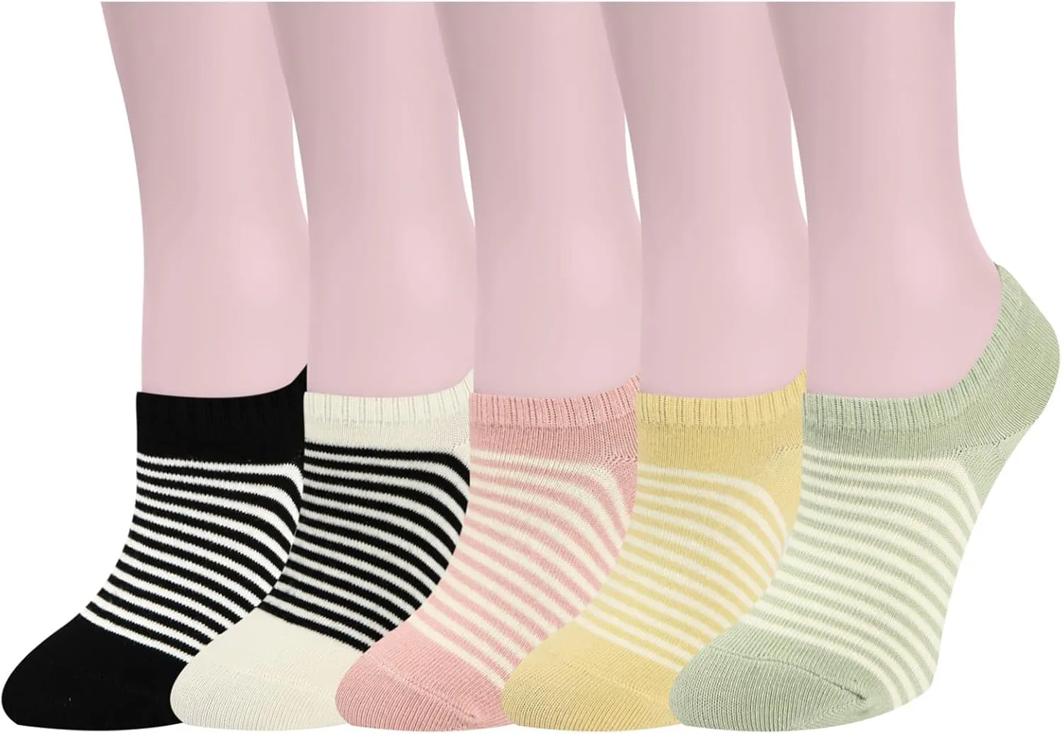 Benefeet Sox Cute No Show Socks for Women Low Cut Socks for Girls Liner Invisible Socks Cotton Flat Boat Loafer Socks