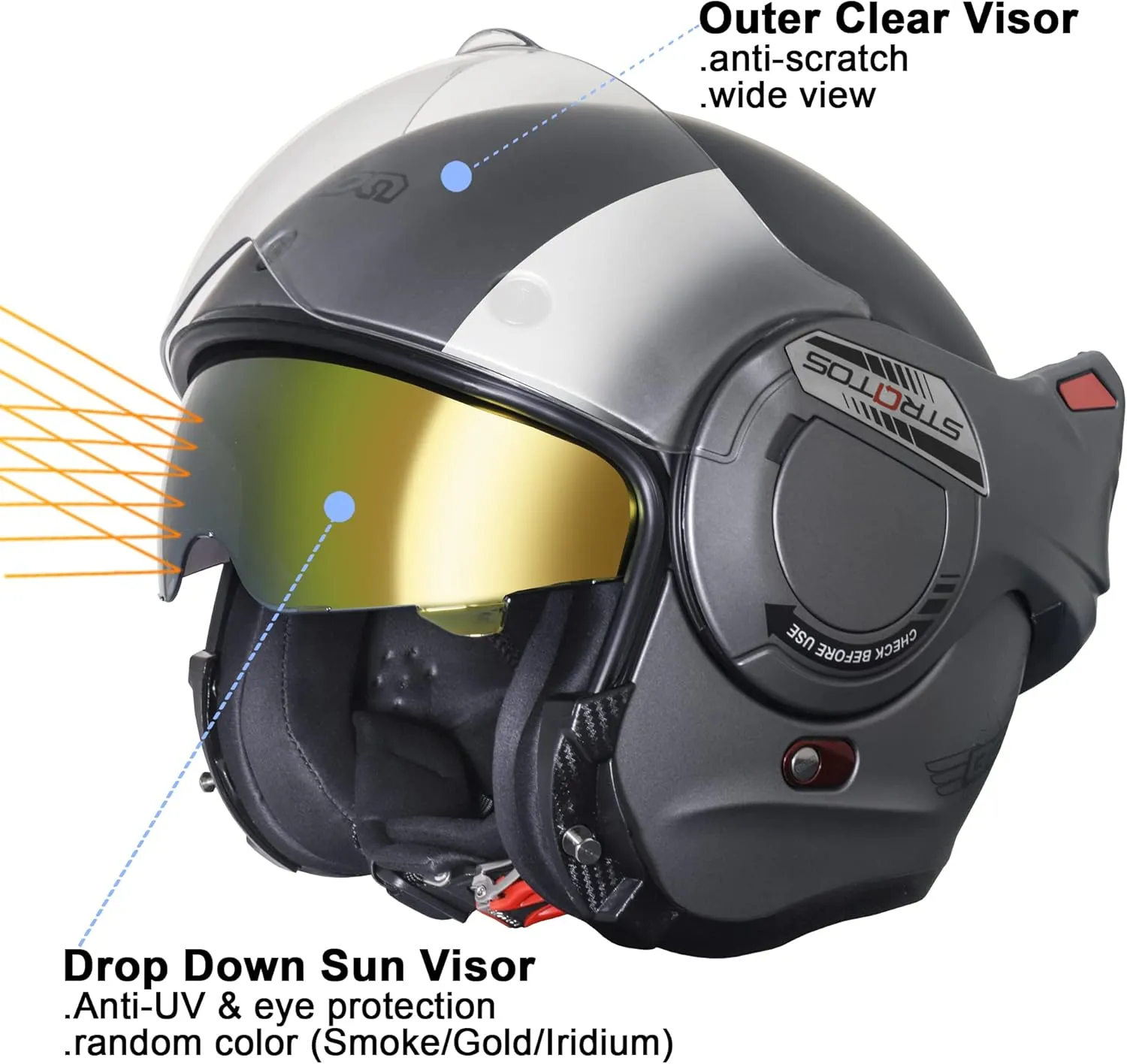 BEON Full Face Motorcycle Helmet DOT Approved, 180° Reversible Chin Guard Modular Pilot Helmet with Anti-Fog Dual Visors for Adult Men Women
