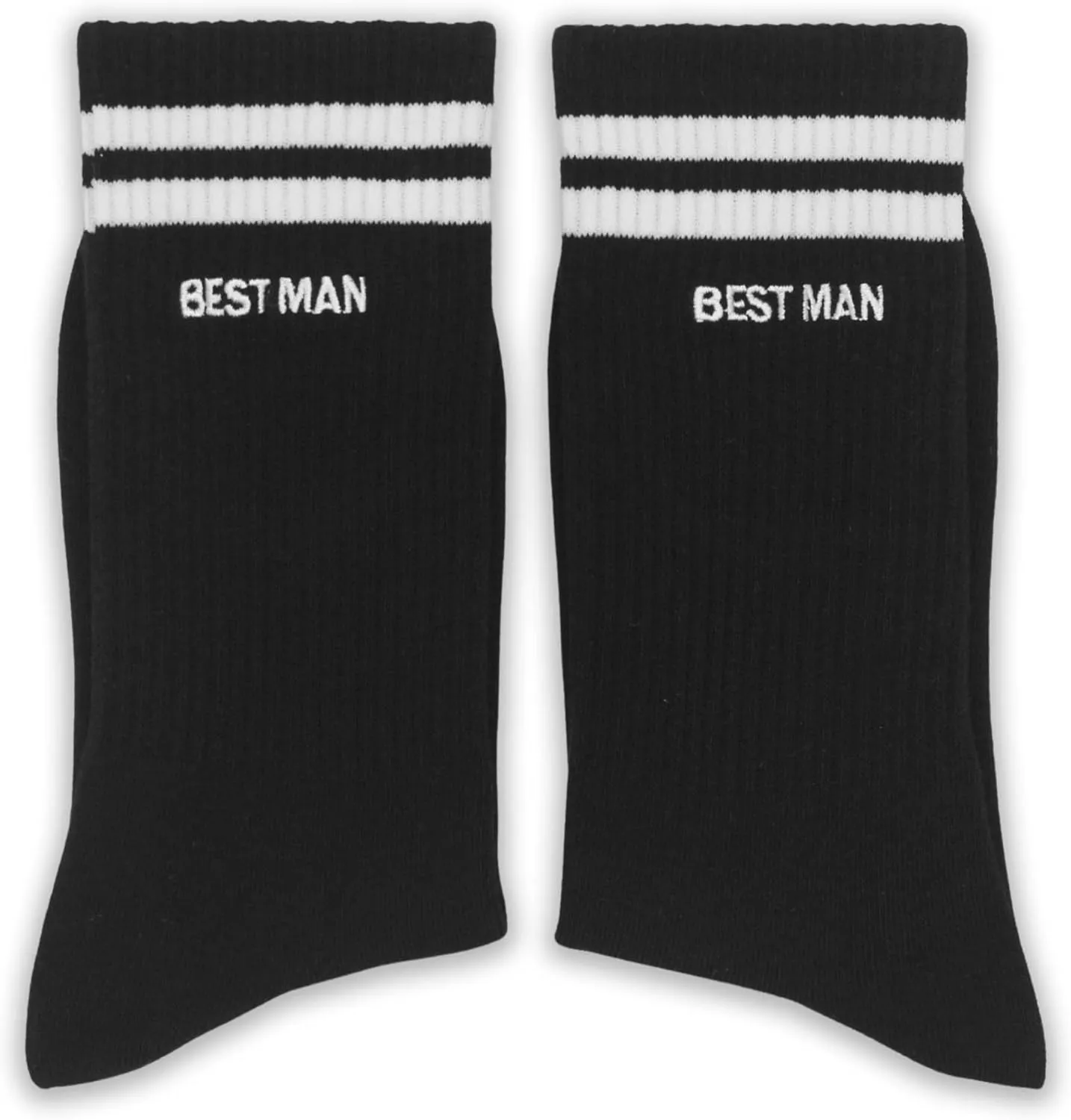 Best Man Embroidered Socks - Funny Wedding Crew Socks for Groomsmen - Bachelor Party Favors & Bridal Party Gifts. (201)