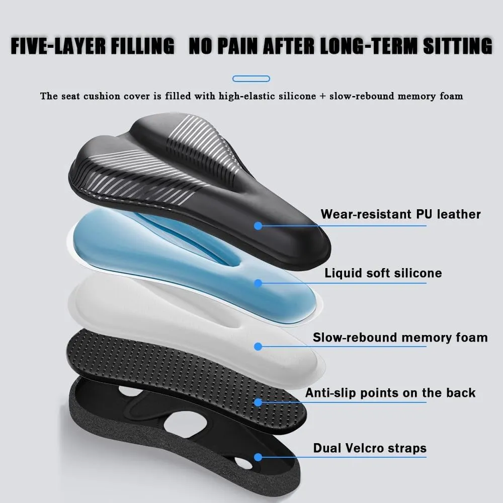 Bike Seat Cushion for Cannondale R300 R400 R500 R600 R700 R800 R900 SC1000 SC2000, Memory Foam & Gel Padded Cover Bicycle Seat for Men Women Shock-Absorbing Comfort Bike Seat Pad,D