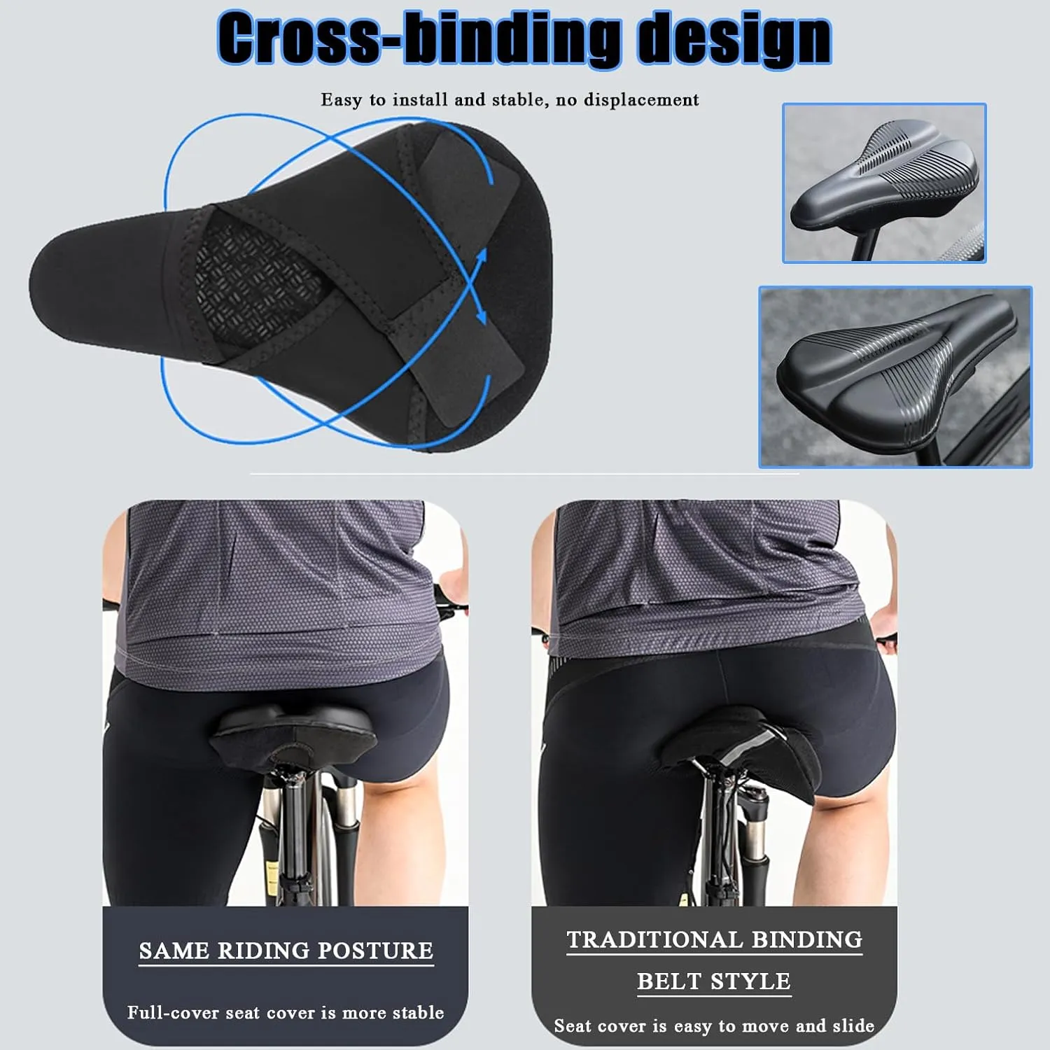 Bike Seat Cushion for Cannondale R300 R400 R500 R600 R700 R800 R900 SC1000 SC2000, Memory Foam & Gel Padded Cover Bicycle Seat for Men Women Shock-Absorbing Comfort Bike Seat Pad,D