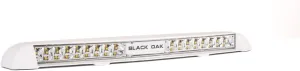 Black Oak Low Pro™ Marine LED Light Bar for Boat Waterproof IP69K, 12,000 Lumen Spot Beam, Flush Mount, Dimmable, 7-Angle Mount, 18 Ultra-Bright LEDs (White, Top-Mount, Flood Optics)