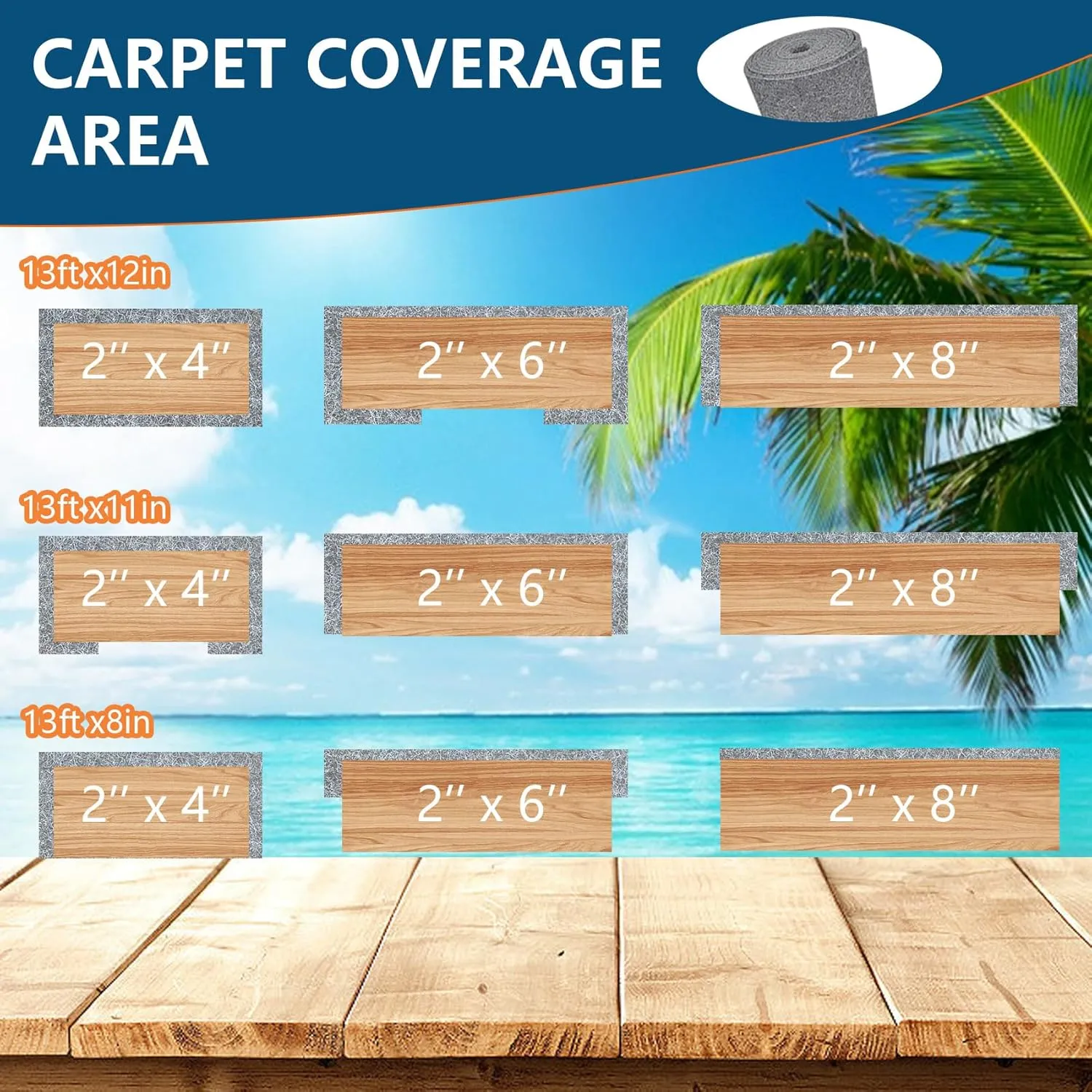 Boat Trailer Bunk Carpet,Bunk Carpet for Boat Trailers,13ft x 12in Boat Trailer Carpets,8mm Thickness Trailer Carpets, Jet Ski Bunks(Light Grey)