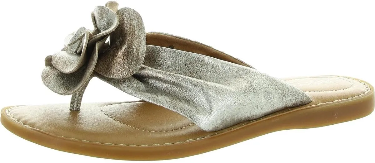 BORN Womens Izzy Padded Insole Leather Flip-Flops