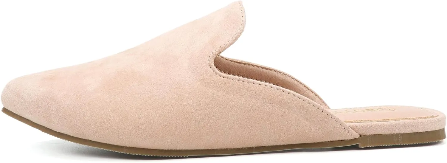 BOYYOUN Mules for Women Comfortable Slip On Backless Flats Pointed Toe Loafers for Work and Casual Wear Low Heel Closed Shoes Womens Mule