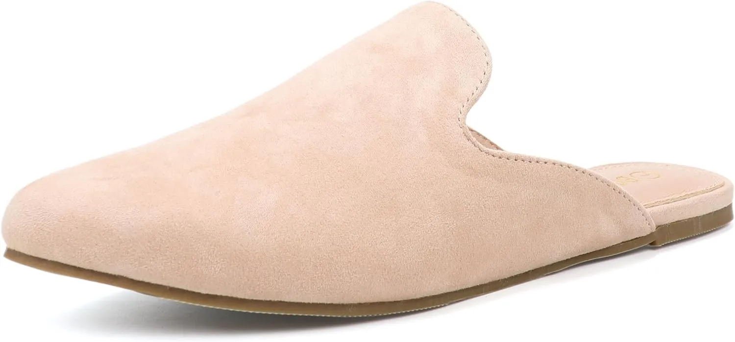 BOYYOUN Mules for Women Comfortable Slip On Backless Flats Pointed Toe Loafers for Work and Casual Wear Low Heel Closed Shoes Womens Mule