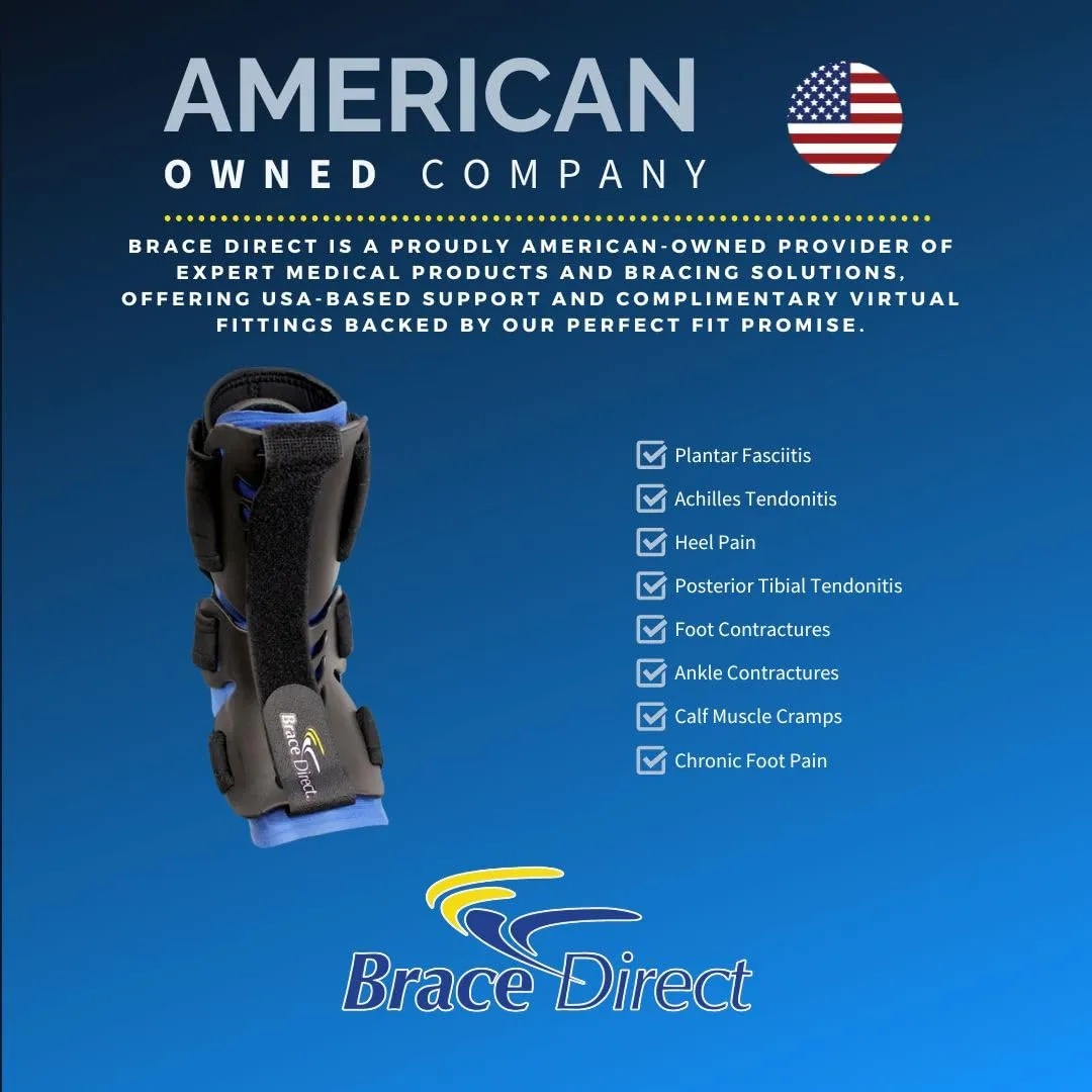 Brace Direct Hybrid Night Splint – Adjustable Padded Support for Plantar Fasciitis, Achilles Tendonitis, Drop Foot & Heel Pain, S/M (US Shoe Men 5-9 / Women 6-10)